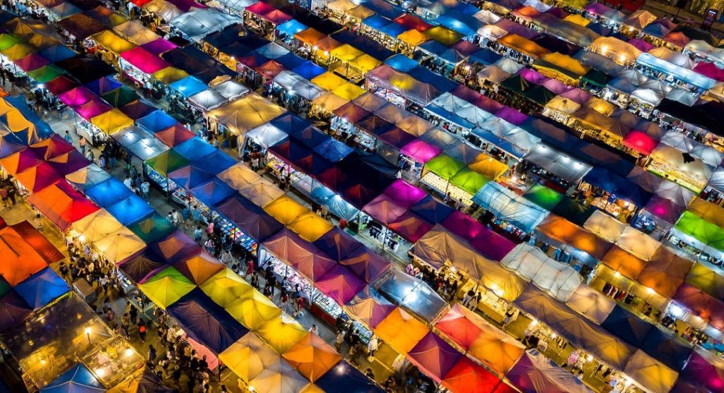 Market stalls