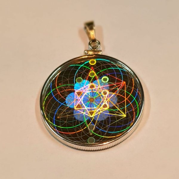 Sterling Silver EMF-Shield-hologram-pendant