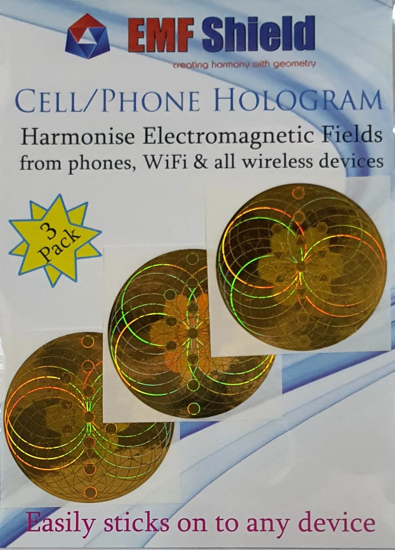 emf shield gold 3pack holograms